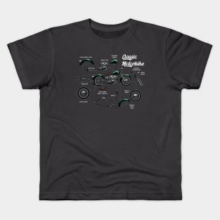 Funny Classic Motorbike for Beginners Diagram Kids T-Shirt